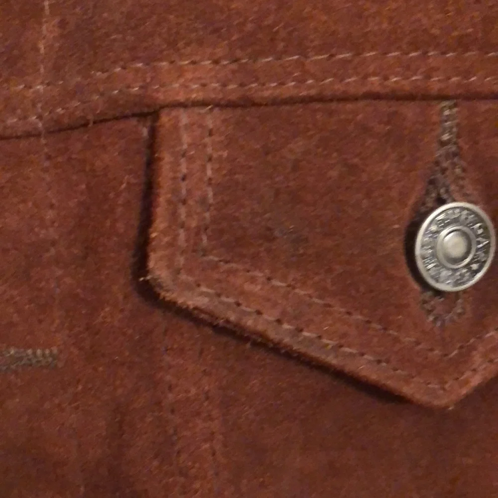 Vintage GAP Kids l Brown Button Front Suede Jacket Heavy Sz XXS
